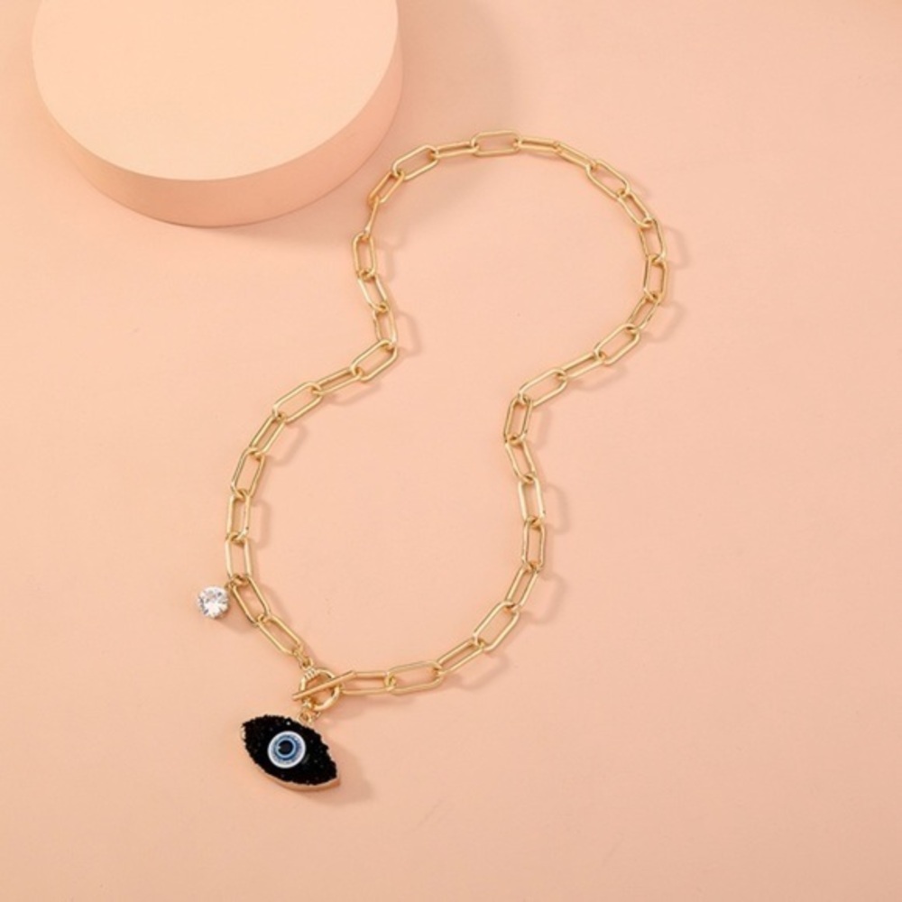 3/$30 💛 Evil Eye Rhinestone Paperclip Chain